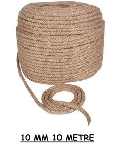 Resim Ambarope Jüt Halat 10 Mm 10 Metre Ip Halat Hasır Ip Dekor Ipi Jüt Kendir Jüt Çuval Ipi 