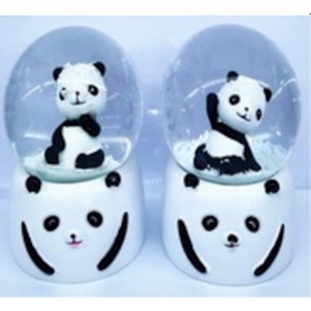 Resim Siyah Beyaz Panda Kar Küresi Orta Boy 