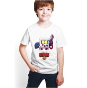 Resim Brawl Stars 8 Bit Baskılı Çocuk Tişört T-Shirt D07 