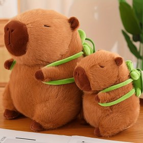 Resim Kahverengi Kaplumbağa Sırt Çantası Kapibara Peluş Oyuncak, Sevimli Bir Yastık Ve Bebek, 8 Yaş Ve Üzeri İçin Yumuşak Bir Hediye. Kış İçin 