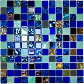 Resim MozaiKristaL Havuz ve Tüm yüzeyler için 23x23x4 mm Kristal Cam Mozaik ( 1 Kutu=11 File Karo=1 m2 Fiyatıdır) 