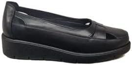 Resim Öztürk Napa Shoes Kadın Hakiki Deri Sıkıştırılmış Köpük Taban Rahat Ultra Hafif Günlük Dolgu Topuk Ayakkabı Siyah PRA-12844496-385448 