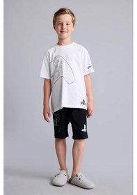 Resim Defacto Playstatıon Lisanslı Regular Fıt 2li Beyaz Pijama Takımı Erkek Çocuk H8202a826hswt34 Beyaz-wt34 