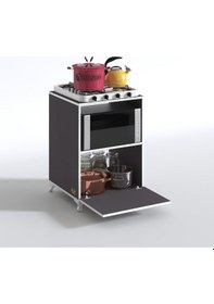 Resim Kenzlife ocak dolabı ayşe gri 85*60*57 mutfak modül mini fırın mikrodalga banyo ofis modül 