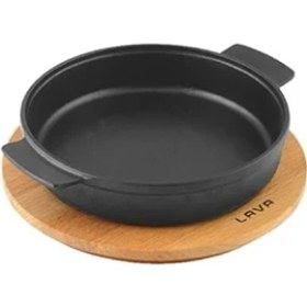 Resim Lava, Pişirme Kabı, Lv Eco Gv 17 K4, Yuvarlak Güveç, Ahşap Altlık, Çap 17 Cm, Dökme Demir, Siyah 