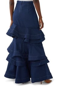 Resim Mi Memoria Volanlı Denim Maxi Etek - 8 