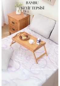 Resim Katlanabilir Bambu Keyif Tepsisi Bambu 