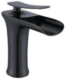 Resim Şelale Akışlı Lavabo Bataryası Siyah 