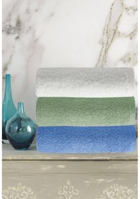 Resim 3 Lü Renkli El Yüz Havlu Seti %100 Pamuklu Natural Harmony Beyaz 