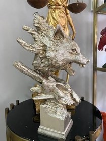 Resim Dekorarif Kurt Heykeli Biblo Gümüş 