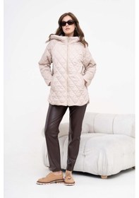 Resim FTZ Women Ftz Kadın Kapitone Kaban Beige 30966 Beige Bej 