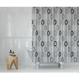 Resim Zethome Tropik Banyo Duş Perdesi 5033 Gri Tek Kanat 1X120X200 Gri 