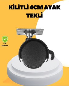Resim Depomıx 4 Cm Kilitli Mobilya Tekerleği Tekli Sessiz Ve Dalı Plastik 