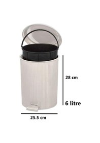 Resim Omnipazar Elf-n522 Nostalji 4'lü Çöp Kovalı Wc Fırçalı Banyo Seti Taş Gri Gri 