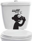 Resim habune Komik Uff Koku Dekoratif Klozet Banyo özel yeni sticker Siyah 