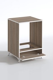 Resim Kenzlife Ankastre Modülü Kabini Krom Crd Fırın Ocak Dolabı Kapaklı Ayaklı Sabit Tabla 