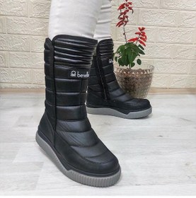 Resim Benetton 50027 Siyah İçi Kürklü Fermuarlı Kaymaz Bayan Kar Botu 001 