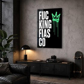 Resim F***ing Fiasco | Glass Wall Art - XS (30x19) / Green 