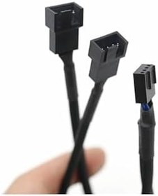 Resim 1 to 2 Çoğaltıcı 25cm Fan Uzatma Kablosu Y Tip 4 Pin 3 Pin Bilgisayar Kasa Anakart Ekran Kartı DVM.101.369 