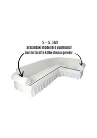Resim Starmall Jakarli Şal Desen 7 Kişilik L Köşe Koltuk Örtüsü, Esnek Koltuk Kılıfı, Osmanlı Desen 550cm Bordo bordo 