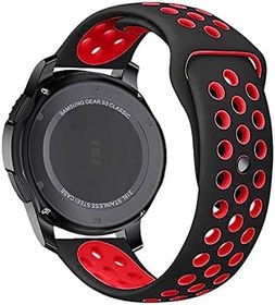 Resim NovStrap Huawei Watch Gt6/Gt5/Gt4/Gt3/Gt2 46mm Pro/Se/Elite ile Uyumlu Kordon Spor Delikli 22mm Kayış NO : 6 SİYAH-KIRMIZI 