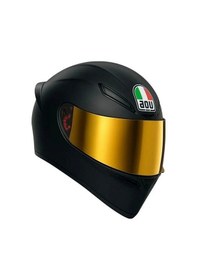 Resim Agv K1 S Mono Matt Black Gold Vizör Kask Mat Siyah 