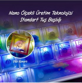 Resim 120 Tuş Yarı Saydam Keycaps, Nebula Renkli Kristal Klavye Tuş Kapakları Tüm Mekanik - Manyetik Klavyeler İle Uyumludur. 