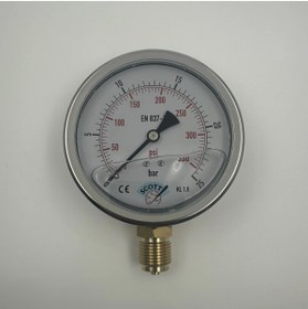 Resim BH Manometre Gliserinli Alttan Çıkışlı Q100 - 0 - 25 Bar 1/2 
