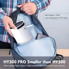 Resim Idragon® HY300PRO Yeni Sürüm, Hızlı İşlemci, 4K Destekli Android 12 Akıllı Projeksiyon Cihazı 200ANSI 130 Inç Ekran Wifi Bluetooth HDMI 