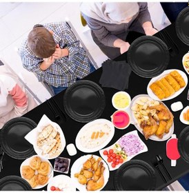 Resim Pastel Siyah Renk Lisanslı Doğum Günü Parti Tabağı Tek Kullanımlık Karton Tabak 8 Li Paket 