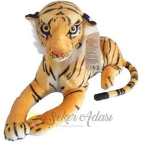 Resim Küçük Boy Peluş Kaplan 30 Cm Ses Özelliği Yok Oyuncak Leopar Aslan Turuncu-siyah 