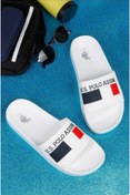 Resim U.S. Polo Assn. Erkek Ortapedik Yazlık Rahat Beyaz Iş Ev Havuz Plaj Terlik 
