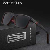 Resim WEYFUN Erkekler ve Kadınlar için Moda Gözlükleri - Spor Kare Çerçeve Siyah/Kırmızı Vurgularla, Geniş Uyum (>139mm), Premium Nokta Boyama İşçiliği & Koruyucu Kılıf - Festivaller, Tatiller İçin İdeal, Şık Üniseks Tasarım | Dayanıklı Tam Çerçeve 