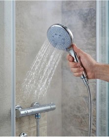 Resim Spiral Hortumlu 4 Kademeli El Duşu Seti Duvar Askılı Banyo Duş Başlığı Gri 