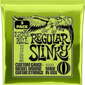 Resim AyrStore Normal Slinky Nickel Wound Elektro Gitar Telleri 3'lü Paket Ölçü 10 46 