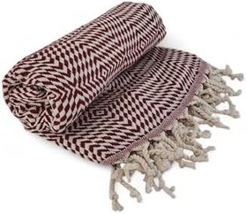 Resim Peştemal Sık Dokuma Nar Çiçeği Bordo 