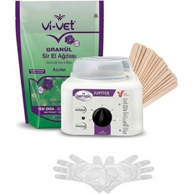 Resim Depi Roll Jupiter Ağda Makinesi + Vi-Vet Granül Azulen Ağda 1 KG + Spatula 5'li + Eldiven 