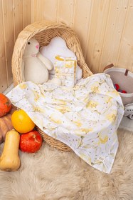Resim LUCKKA Dijital Baskılı 3'lü Müslin Örtü Seti - 75x75 cm - ZT5000 