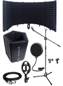 Resim Midex Pf-43X Set Mikrofon Ses Yalıtım Paneli Stand Filtre Shock M 