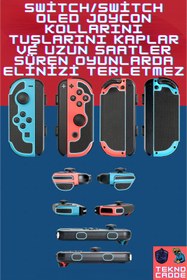 Resim beboncool Nintendo Switch/Switch OLED JoyCon AntiSkid Kabartmalı Switch JoyCon Terletmez Kabartmalı Kaplama 