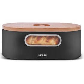 Resim Karaca Stream 2in1 Ekmek Kutusu/Kesme Tahtası Black 