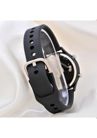Resim Kadın Saati Siyah Renk Silikon Kordonlu Tuşlu Led Unisex Çocuk Bileklik Saat St-304169 