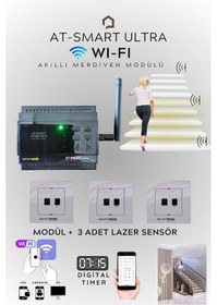 Resim 20 Kanal At-smart Ultra Wıfı Akıllı Merdiven Modülü+3 Adet Profesyonel Lazer Sensör 