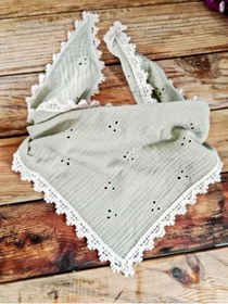 Resim Mufincollection Nakışlı Muslin Kumaş Çocuk Bandana | 60x30 cm | Yumuşak ve Nefes Alabilen 