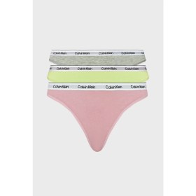 Resim Calvin Klein Logolu Elastik Bel Bantlı Pamuklu 3 Pack Külot 000QD5209EWAB Bayan Külot 000QD5209E Wab 