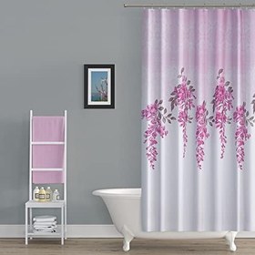 Resim Tropikhome Lila Banyo Perdesi - 180x200 cm Duş Perdesi Polyester Kumaş Su Geçirmez Banyo Perdeleri, Tek Kanat Banyo Duş Perdesi 