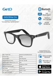 Resim Get D GETD GG23liteC4 Akıllı Gözlük – Çeviri, Müzik ve Arama Özellikli Bluetooth Gözlük(Kamerasız) 