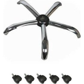 Resim Kamusalmarket Büro Sandalyesi Ayağı Yıldız Ayak 5 Adet Tekerlekli 