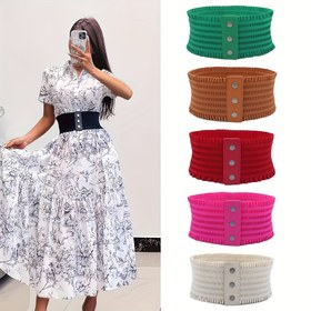Resim Kadınlar için Esnek Dantel Bel, Rahat Sokak Stili, Esnek Elbise Aksesuarı, Büyük Beden, Tekstil Malzemesi Olmayan, Tüy Yok, Gece ve Hafta Sonu Rahat - Çoklu Renkler Mevcut 