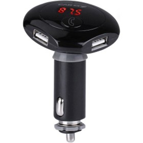 Resim Araba Q7 Hareketli Kafa Çift Usb Şarj Cihazı Araba Bluetooth Fm Verici Kiti, Destek Lcd Ekran / Tf Kart Müzik Çalma / Eller Serbest Siyah 